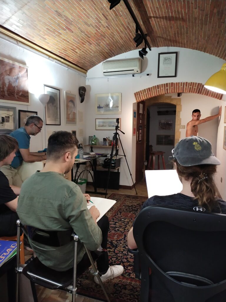 Life Drawing session in Sardinia